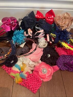 Colorful Assorted Girls' Headbands with Flower & Bow Accents